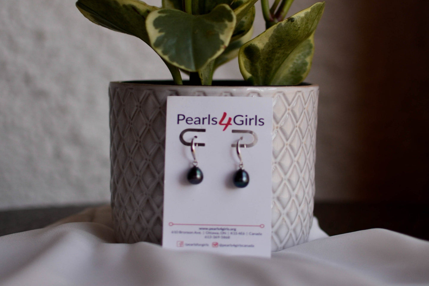 Black Drop Earrings - Pearls4Girls