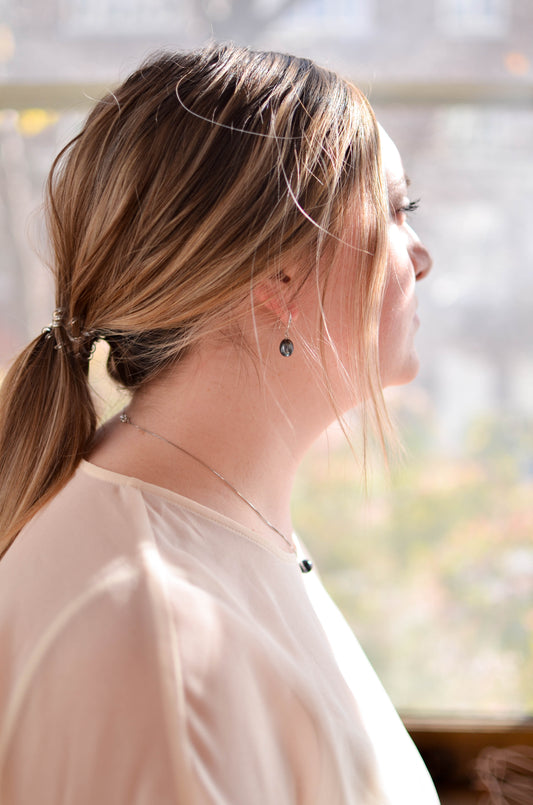 Black Drop Earrings - Pearls4Girls