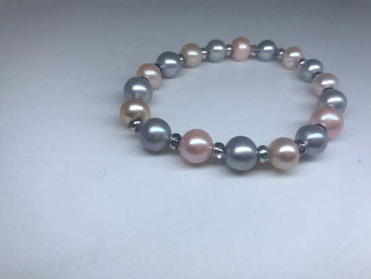 Signature Bracelet - Grey and Pink - Pearls4Girls