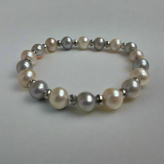 Signature Bracelet - Grey and White