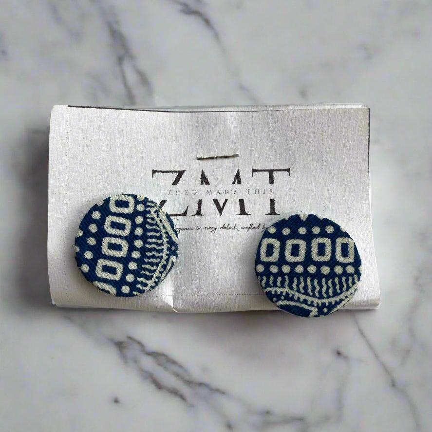 Seshoeshoe Stud Earrings in Navy