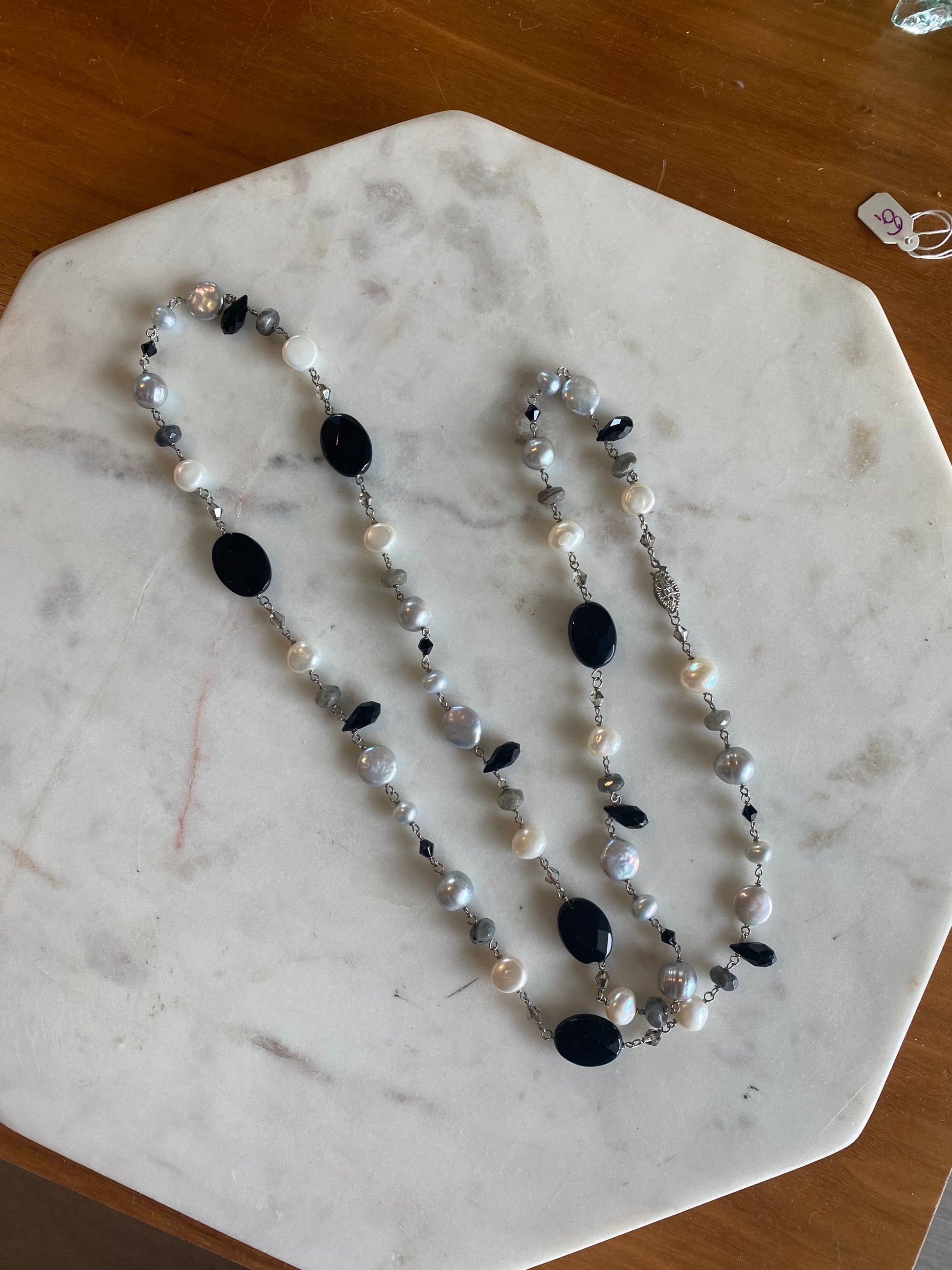 black, grey and white necklace - Pearls4Girls