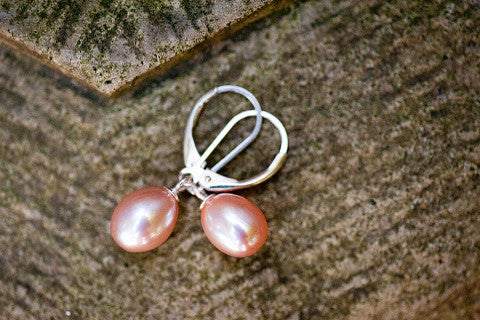 Pink Pearl Drop Earrings - Pearls4Girls