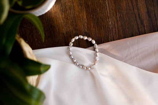 Light Grey Baroque Pearl Bracelet - Pearls4Girls