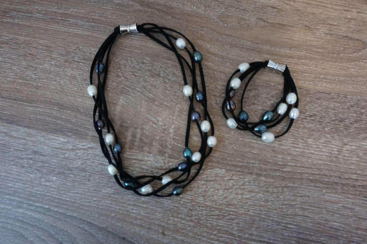 Suede Cord and Pearl Necklace - Pearls4Girls