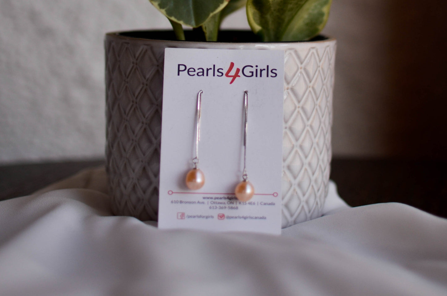 Pink Long Dangle Earrings - Pearls4Girls