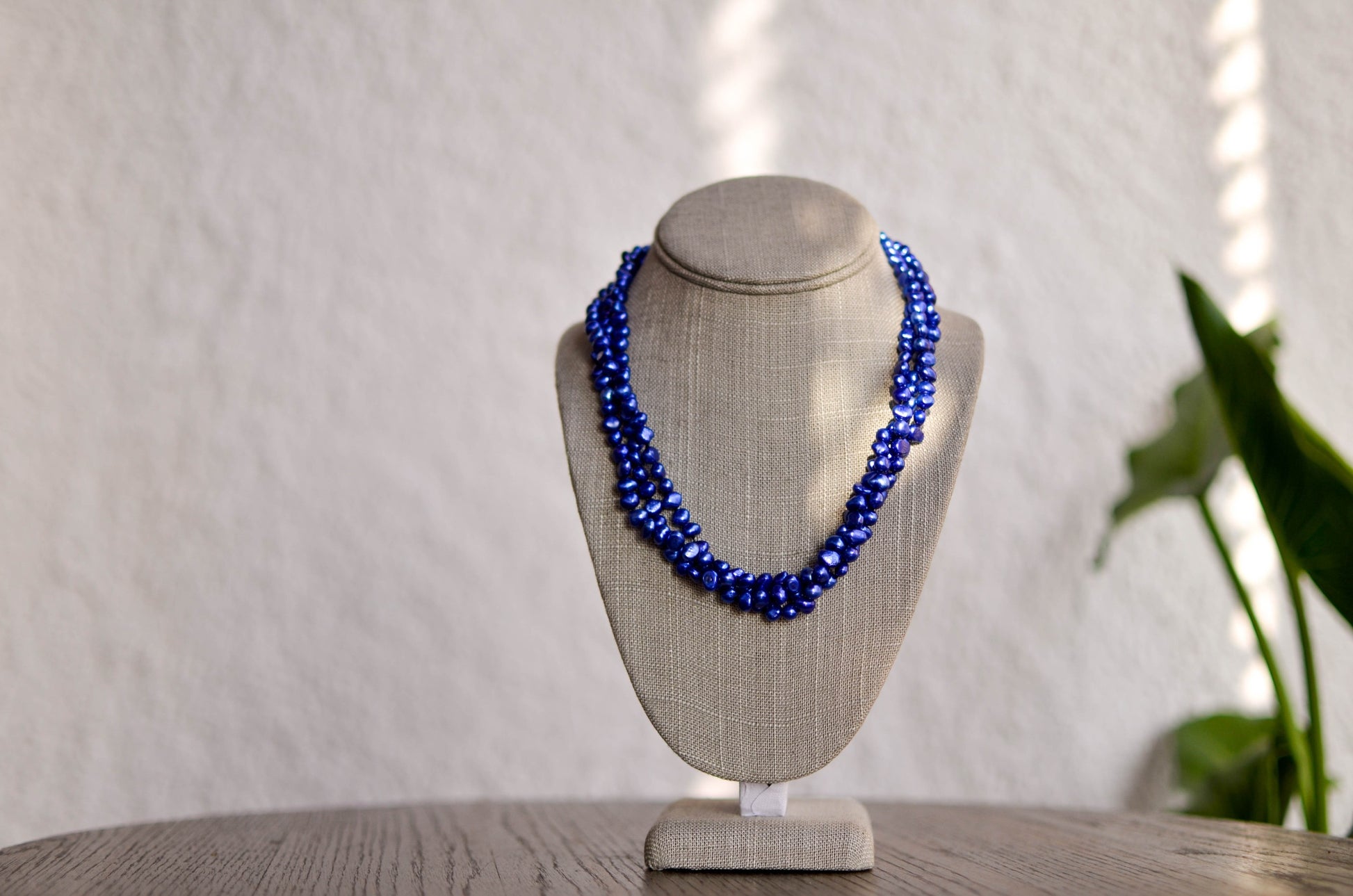 3 Strand Blue Baroque Pearl Necklace - Pearls4Girls