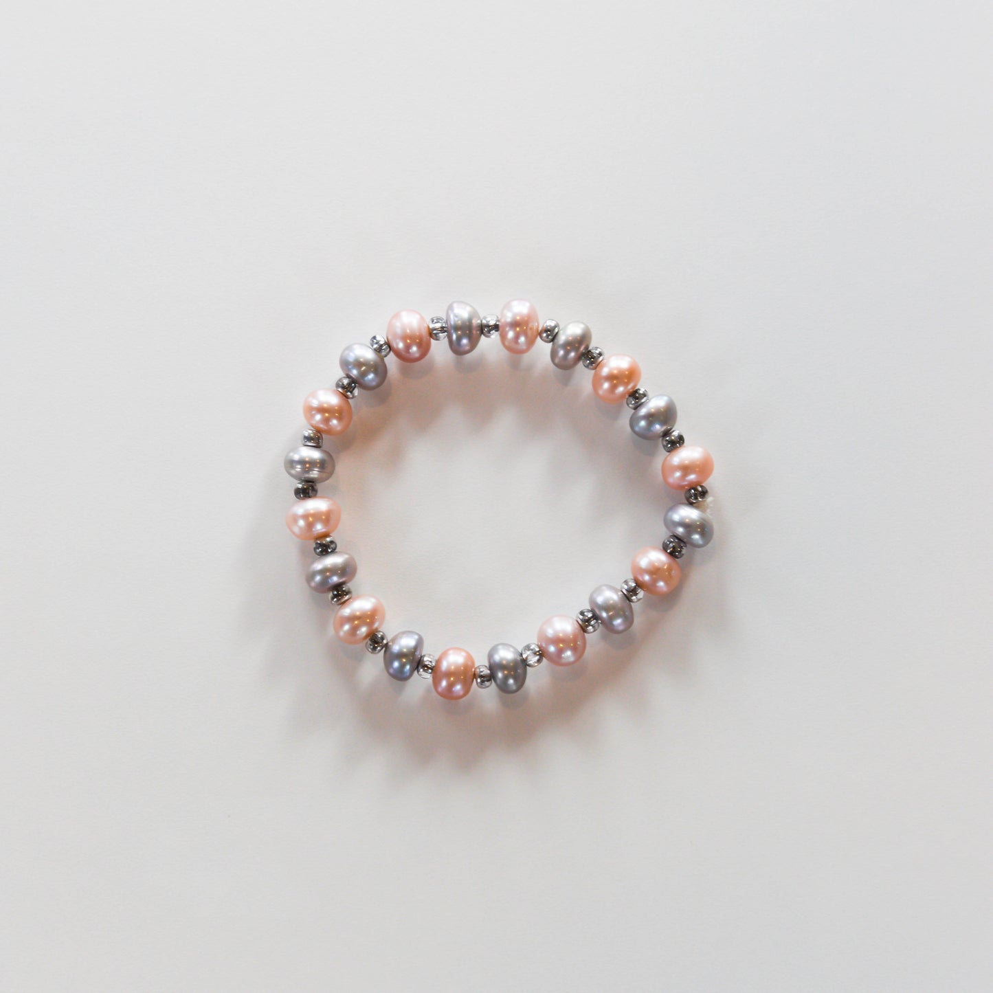 Signature Bracelet - Grey and Pink - Pearls4Girls