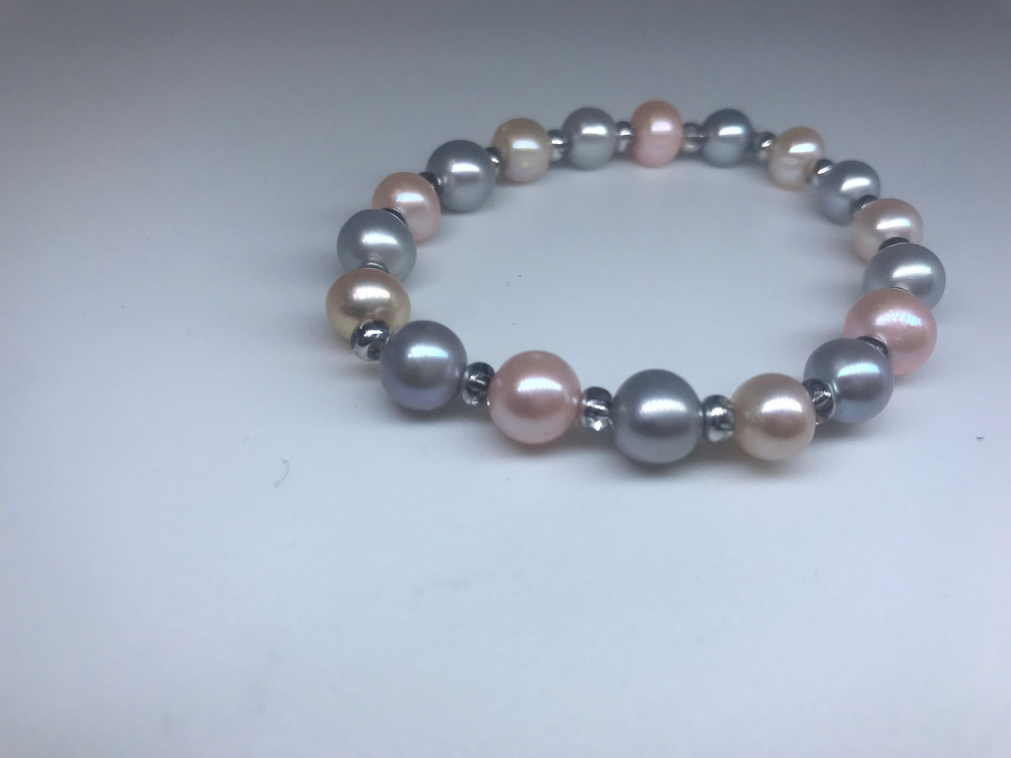 Signature Bracelet - Grey and Pink - Pearls4Girls