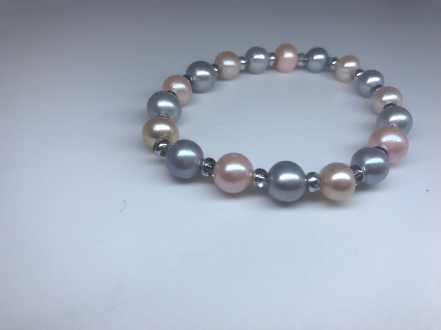 Signature Bracelet - Grey and Pink - Pearls4Girls