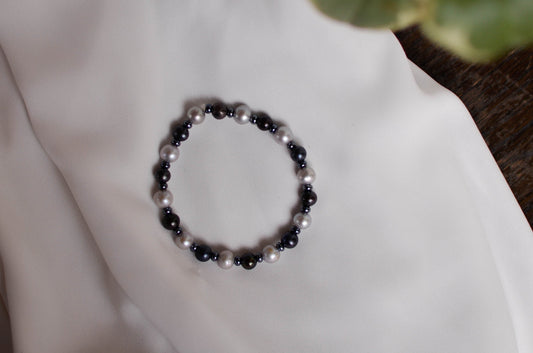 Signature Bracelet - Black and Grey - Pearls4Girls